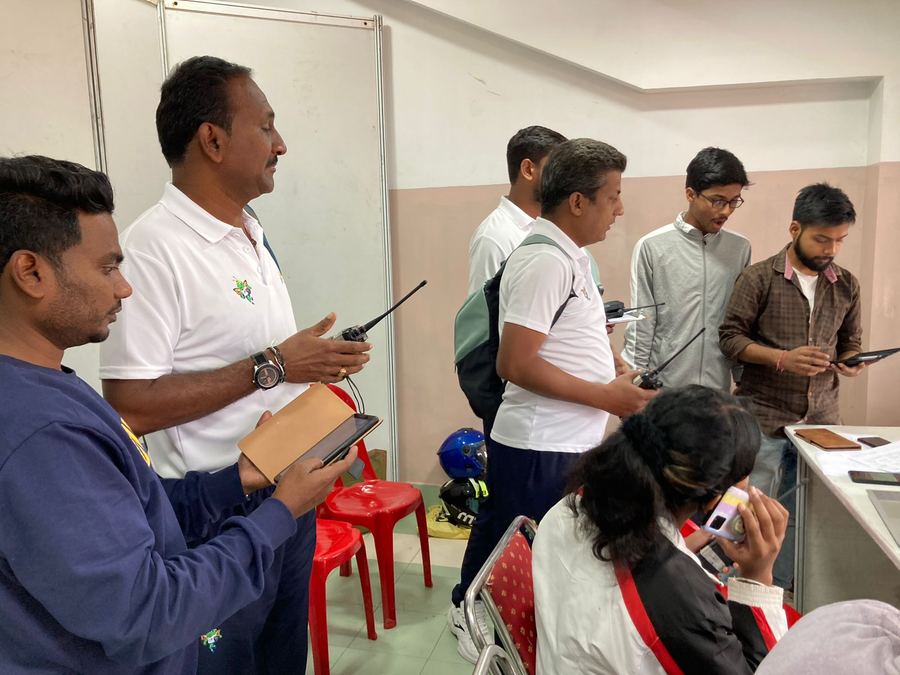 Briefing officials before match day